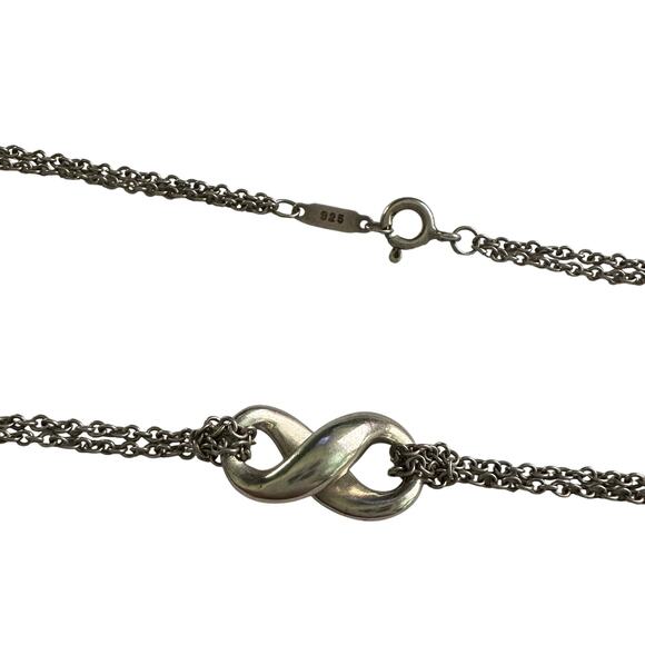 Tiffany & Co Infinity Double Chain Pendant and Necklace in Sterling 14.5" Chain - Picture 12 of 14